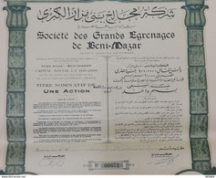 EGYPT- 1 Action Societe Des Grands Egrenages De Beni- Mazar(Egypte) (Egitto) (Ägypten) (Egipto) (Egypten) Africa - Afrika