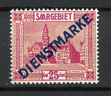 SARRE -  Yv. SERVICE N° 9  Mi N° 6 I   *  25c Lilas-rose Et Jaune Surchargé   Cote 3,75  Euro  BE   2 Scans - Dienstzegels