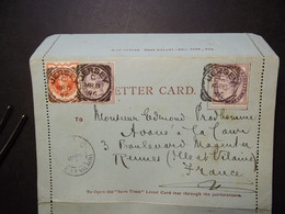 Great Britain - 1896 -  Letter Card : Personel Correspondence From A Friend In Jersey To Rennes France - Covers & Documents