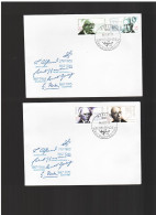 DDR -5 5 1987   2 FDC BEDEUTENDE  PERSONLICHKEITEN ( UHLAND- ZWEIG - HAUPTMANN - GUSTAV HERTZ ) - 1981-1990