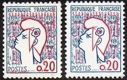 France Marianne De Cocteau N° 1282,** Et 1282_a ** Les 2 Types - 1961 Marianne (Cocteau)