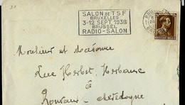 Doc. Obl. BXL 26/08/1938 + Flamme: Salon De TSF  - Radio-Salon 1938 - Flammes