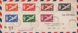 1946. NOUVELLE-CALEDONIE. REGISTERED Over To USA With Complete Set FRANCE LIBRE AIR MAIL ... (Michel 296-302) - JF425183 - Cartas & Documentos