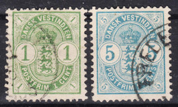 Denmark Danish Antilles (West India) 1900 Mi#21-22 Yvert#16,18 Used - Dinamarca (Antillas)