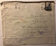 LSC Espagne De 1937 Avec Cachet Censura Militar Vitoria Pour Mme Baudement à Fontainebleau France - Altri & Non Classificati