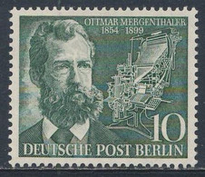 Deutsche Post Berlin 1954 Mi 117 YT 105 Sc 9N105 SG B114 * MH - Ottmar Mergenthaler - Linotype Machine, Inventor - Andere & Zonder Classificatie