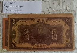 Lot N°5 Chine Asie Extrême Orient 15 Copies Billets Yuan Dollars Vintages 70's.! - Fiktive & Specimen