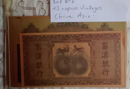 Lot N°6 Chine Asie Extrême Orient 13 Copies Billets Yuan Dollars Vintages 70's.! - Fiktive & Specimen