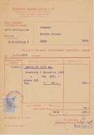 Romania 1945 Document Societatea Bancara Romana With Perfins King Michael 20 Lei Revenue Stamp - Fiscali