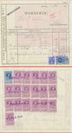 Romania 1933 Bank Document Marmorosch-Blank With Spectacular 20 King Charles II Revenue Stamps Perfins B.B. + Mix C 0 - Fiscale Zegels