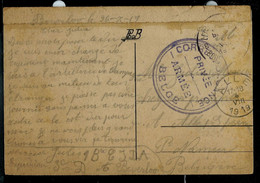 Carte Vue; Obl. ALLE  04/08/1919 + Obl. Correspondance Privé Armée Belge - Franchise