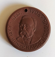 Médaille Porcelaine(porzellan) Meissen - Heinrich Adolf Ledebur 1956. 40 Mm - Verzamelingen