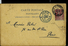 Carte De Firme - Obl. BRUXELLES ( R. CHANCELLERIE ) 28/03/1890 Pour Paris - Poste Rurale