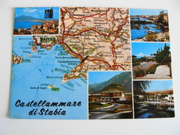 CASTELLAMMARE DI STABIA  CARTINA GEOGRAFICA CARTE GEOGRAPHIQUE MAPPA - CAMPANIA    VIAGGIATA IMMAGINE LUCIDA - Castellammare Di Stabia