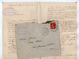 TB 3749 - 1915 - LAC - Lettre De Mr FOUQUET Agent à MONTFORT LE ROTROU Pour Me GEMIN Notare à SAINT GERMAIN DE LA COUDRE - 1877-1920: Semi Modern Period