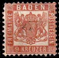 Stamp Baden 1862-65 9kr Mint Lot102 - Nuevos