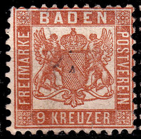 Stamp Baden 1862-65 9kr Mint Lot102 - Neufs