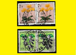 (°) ALBERTVILLE BELGIAN CONGO / CONGO BELGE CANCEL STUDY [F] WITH 2 PAIRS OF STAMPS TROPICAL FLOWERS - Variedades Y Curiosidades