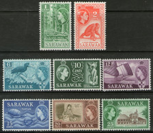 SARAWAK Serie Completa X 8 Sellos Nuevos FAUNA = ORANGUTÁN = TORTUGAS = BARCO Años 1964-65 – Valorizada € 25,00 - Sarawak (...-1963)