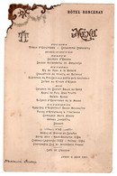 MENU DE L'HOTEL RONCERAY EN JUIN 1901 - Menus
