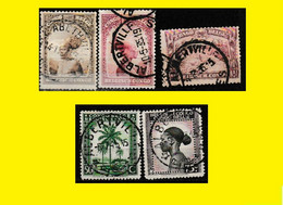 (°) ALBERTVILLE BELGIAN CONGO / CONGO BELGE CANCEL STUDY [K] WITH 5 MASKS & ETHNIC STAMPS - Plaatfouten En Curiosa