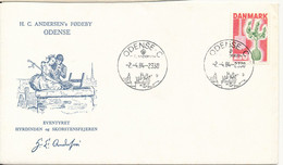 Denmark Cover Special Postmark And Cachet Odense The Birthplace Of Hans Christian Andersen 2-4-1984 - Lettres & Documents