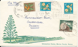 New Zealand Cover Sent Air Mail To Sweden 1964 - Covers & Documents