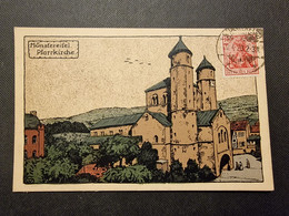 CP ALLEMAGNE (V1503) MÜNSTEREIFEL (2 Vues) PFARRKIRCHE. Belle Illustration Signé SW - Bad Münstereifel