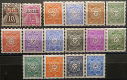 LP3844/1236 - 1947/1955 - COLONIES FRANÇAISES - ALGERIE - TIMBRES TAXE - N°33 à 48 NEUFS**(14t)/*(2t : N°46-48) - Postage Due