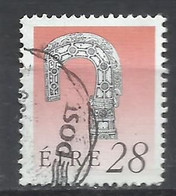 EIRE IRELAND IRLANDA 1990 1995 ART TREASURES LISMORE CROSIER 28p USED USATO OBLITERE' - Used Stamps