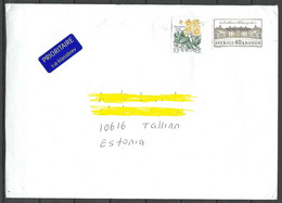 SCHWEDEN Sweden 2022 Air Mail Cover To Estonia With 2 Stamps. 40 Kr Stamp Remained MINT (not Cancelled) - Covers & Documents