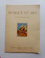 MUSIQUE ET ART - Calendrier 1958 - Ed. Assurances Générales De Trieste Et Venise - Grossformat : 1921-40