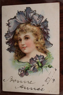 AK 1904 Cpa Femme élégante Brillants En Relief Voyagée Pour Aurillac Cantal - Women