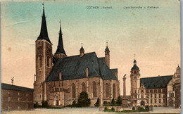 41050 - Deutschland - Köthen , Cöthen I. Anhalt , Jacobskirche U. Rathaus - Gelaufen - Köthen (Anhalt)