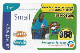 MARTINIQUE ANTILLES FRANCAISES RECHARGE BOUYGUES 15€ LILIAN THURAM Date 03/2002 - Antilles (French)