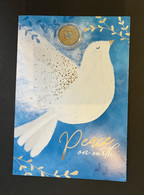(1 N 52) Cover With 1 X $ 2.00 Peacekeepers 75th Anniversary (2022 Coin) On Peace On Earth Xmas Card - 2 Dollars