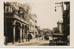 Real Photo Avenida Central Panama  Kodak Panama Ltd  Tramway Tram  Teatro Cecilia Cinema - Panama