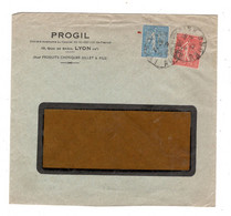 Perfin , " PG "   -  PROGIL  En  2 Timbres .  Lettre Pour Etranger - Lettres & Documents