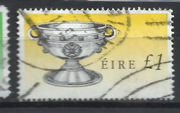 EIRE IRELAND IRLANDA 1990 1995 ART TREASURES SIZE ARDAGH CHALICE 1£ USED USATO OBLITERE' - Used Stamps