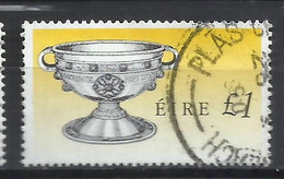 EIRE IRELAND IRLANDA 1990 1995 ART TREASURES SIZE ARDAGH CHALICE 1£ USED USATO OBLITERE' - Used Stamps