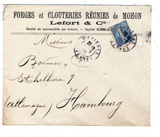 Perfin , " FCR "   -  PETIT FILS  -  FORGES CLOUTERIES REUNIES   , 1907 , Lettre Etranger - Cartas & Documentos