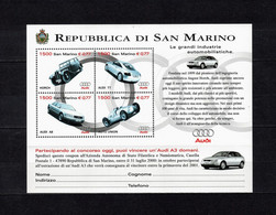 SAN MARINO 1999 Foglietto BF63 "marche Automobilistiche AUDI" - Blocchi & Foglietti