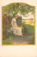 CPA - ILLUSTRATEUR - Pauli EBNER - Jeune Femme Assise Sur Un Banc - Bandeau Dans Les Cheveux - Ebner, Pauli