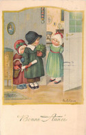 CPA - ILLUSTRATEUR - Pauli EBNER - BONNE ANNEE - Trois Jeunes Enfants Se Souhaitent Une Bonne Année - Ebner, Pauli