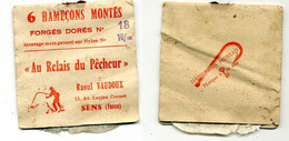 Matériel De Pêche / Collection Thème Pêche / Ancien Sachet D'hameçons N° 18 / Marque : Au Relais Du Pêcheur - Sens (89) - Pêche