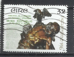 EIRE IRELAND IRLANDA 1991 STATUE OF CUCHULAINN BY OLIVER SHEPPARD 1916 PROCALAMATION 32p USED USATO OBLITERE' - Used Stamps