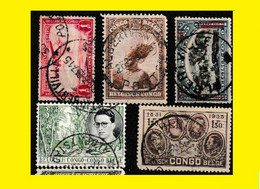 (°) ALBERTVILLE BELGIAN CONGO / CONGO BELGE CANCEL STUDY [O] WITH 5 4 KINGS & VARIA STAMPS - Abarten Und Kuriositäten