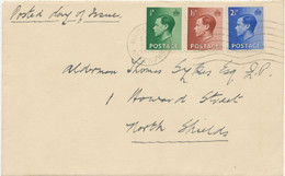 GB 1.9.1936, King Edward VIII ½d, 1 ½d And 2 ½d On Superb Cover To NORTH SHIELDS Used With FIRST DAY MACHINE POSTMARK - Storia Postale