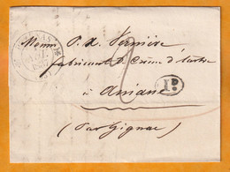 1837 - D4 Grand Cachet à Date Type 12 Simple Fleuron Sur Lettre Avec Texte De Pézenas, Hérault - Décime Rural - 1801-1848: Precursori XIX