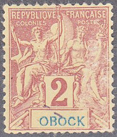OBOCK  SCOTT NO 33  USED  YEAR  1892 - Oblitérés